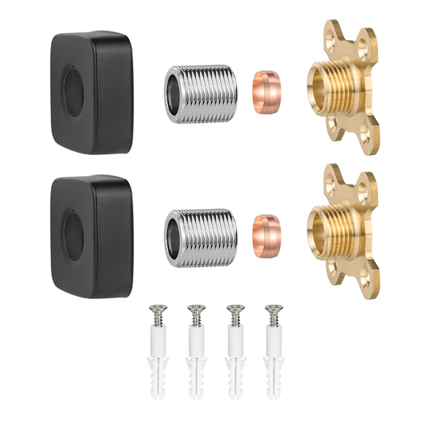 黒四角シャワー蛇口プレート