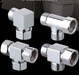 純真鍮 G1/2 3 極コネクタ、1 インレット 2 アウトレット雄雌ネジ管継手