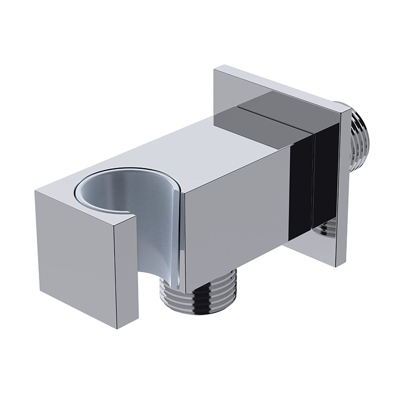 真鍮製角形バルブ、取り付けブラケット付き、蛇口用温水および冷水の壁出口ストップバルブ